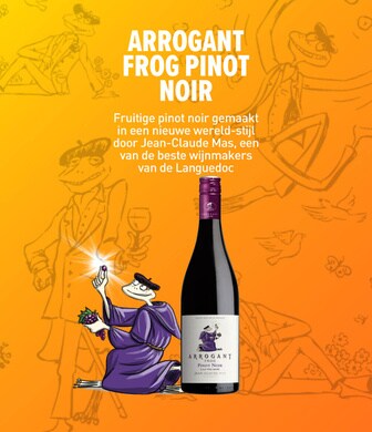 arrogant frog pinot noir Fruitige pinot noir gemaakt in een nieuwe wereld-stijl door Jean-Claude Mas, een van de beste wijnmakers van de Languedoc